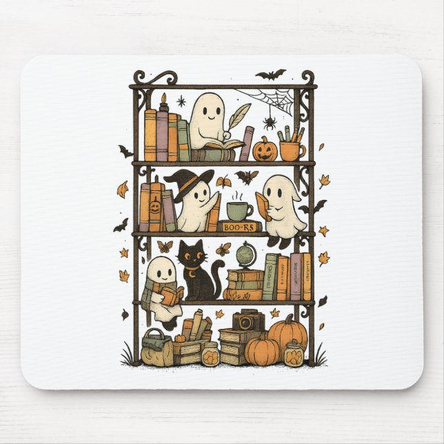 Halloween Bookshelf1  Mouse Mat (Front)