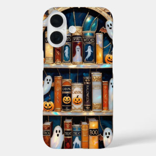 Halloween Bookshelf Phone Case Ghost Pumpkin Boo