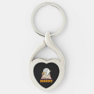 Halloween boooks. Ghost reading halloween Key Ring