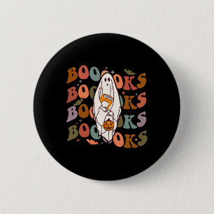 Halloween Booooks Cute Ghost Boo Reading Books Adu 6 Cm Round Badge