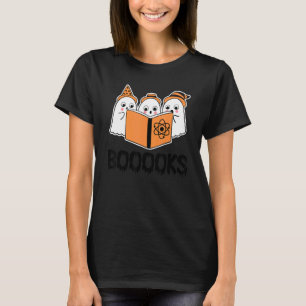 halloween booooks cute ghost boo reading books adu T-Shirt