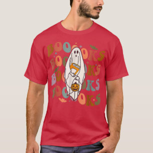 Halloween Booooks Cute Ghost Boo Reading Books Adu T-Shirt