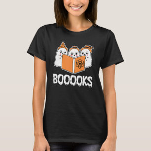 Halloween booooks Cute ghost boo reading books adu T-Shirt