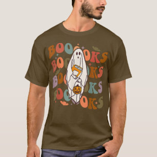 Halloween Booooks Cute Ghost Boo Reading Books Adu T-Shirt