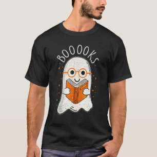 Halloween Booooks Cute Ghost Reading Library Books T-Shirt