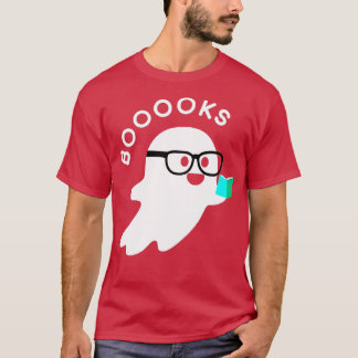 Halloween Booooks Ghost Reading Boo Read Books Lib T-Shirt