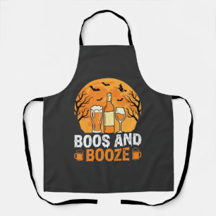 Halloween Boos and Booze Drinking Party Design Apron