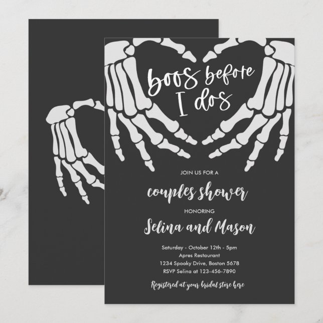 Halloween Boos Before I Dos Couples Shower Invitation (Front/Back)