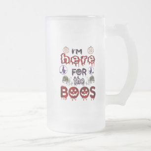 Halloween Boos  Frosted Glass Beer Mug