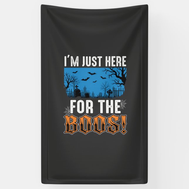 Halloween Boos Ghost Graveyard Vector Design_1 Banner (Vertical)