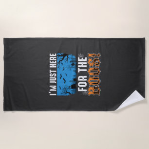 Halloween Boos Ghost Graveyard Vector Design_1 Beach Towel