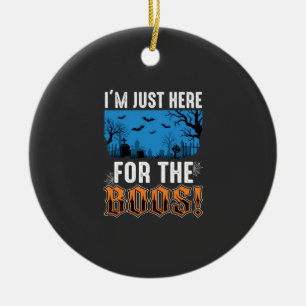 Halloween Boos Ghost Graveyard Vector Design_1 Ceramic Tree Decoration