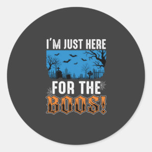 Halloween Boos Ghost Graveyard Vector Design_1 Classic Round Sticker