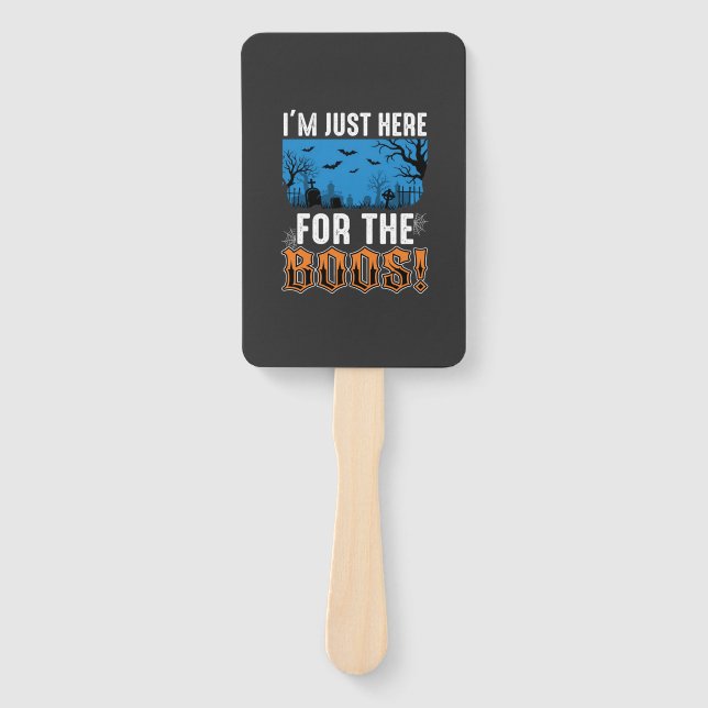 Halloween Boos Ghost Graveyard Vector Design_1 Hand Fan (Front)