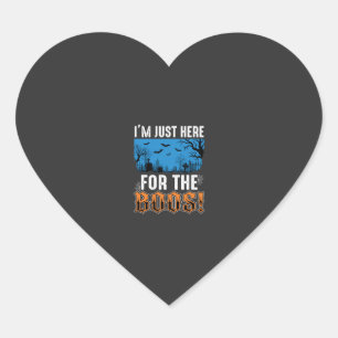 Halloween Boos Ghost Graveyard Vector Design_1 Heart Sticker