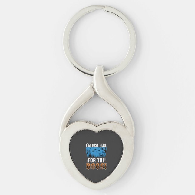 Halloween Boos Ghost Graveyard Vector Design_1 Key Ring (Front)