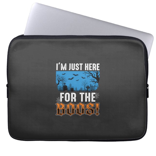 Halloween Boos Ghost Graveyard Vector Design_1 Laptop Sleeve (Front)