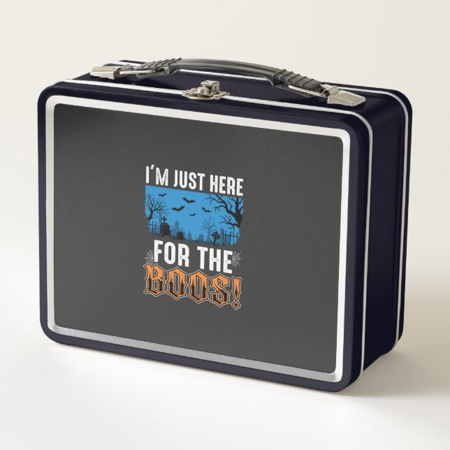 Halloween Boos Ghost Graveyard Vector Design_1 Metal Lunch Box (Front)