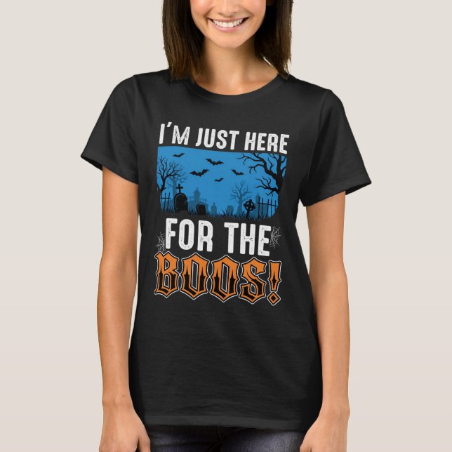 Halloween Boos Ghost Graveyard Vector Design_1 T-Shirt (Front)