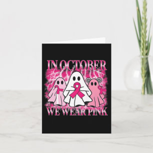 Halloween Bootleg Breast Cancer Awareness Ghost Pi Card