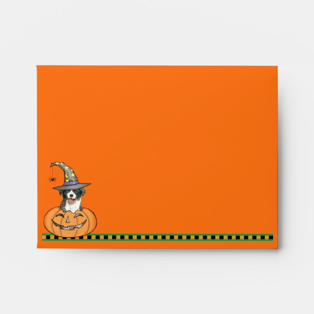 Halloween Border Collie Envelope (Front)
