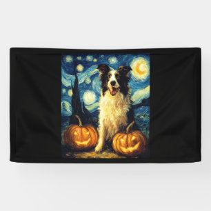 Halloween Border Collie Fall Pumpkin Banner
