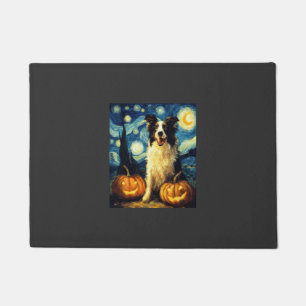 Halloween Border Collie Fall Pumpkin Doormat