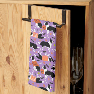 Halloween Border Collie Kitchen Towel