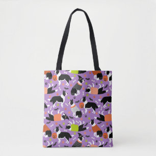 Halloween Border Collie Tote Bag