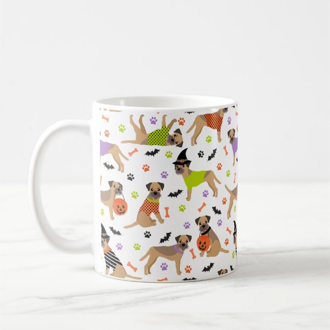 Halloween Border Terrier Coffee Mug (Left)