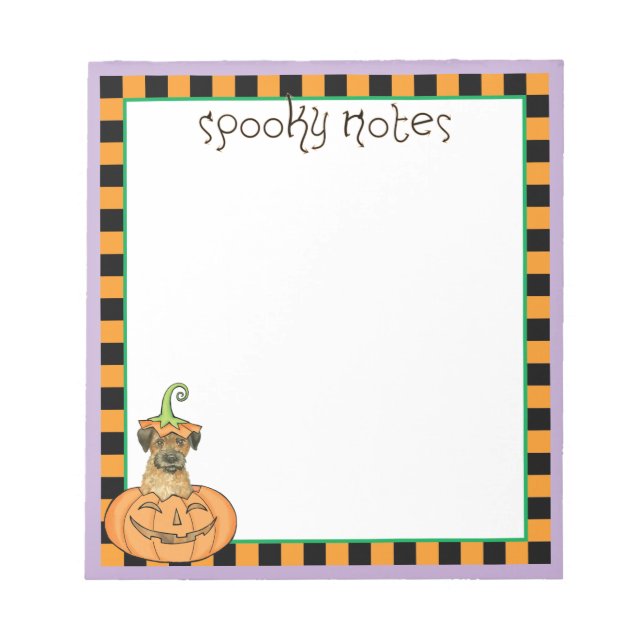 Halloween Border Terrier Notepad (Front)