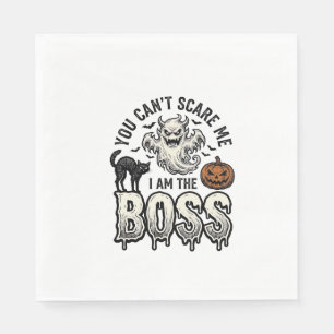 Halloween Boss Ghost Vintage Engraving Shirt Desig Napkin