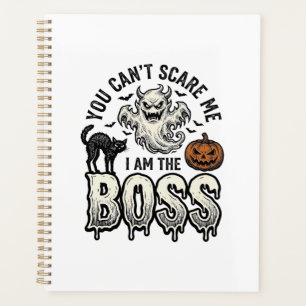Halloween Boss Ghost Vintage Engraving Shirt Desig Planner