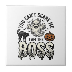 Halloween Boss Ghost Vintage Engraving Shirt Desig Tile