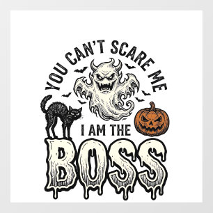 Halloween Boss Ghost Vintage Engraving Shirt Desig Window Cling