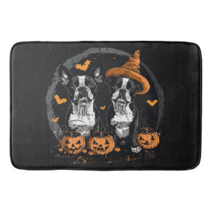 Halloween Boston Terrier Dogs Bath Mat