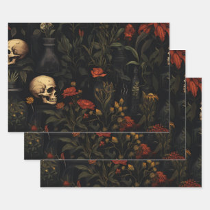 Halloween Botanical pattern Wrapping Paper Sheet