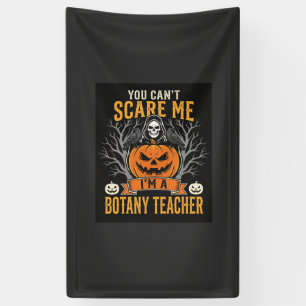 Halloween Botany Teacher Skeleton Pumpkin Design Banner