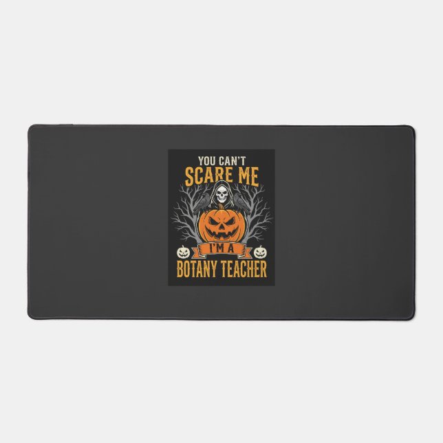 Halloween Botany Teacher Skeleton Pumpkin Design Desk Mat (Front)