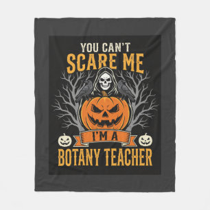Halloween Botany Teacher Skeleton Pumpkin Design Fleece Blanket