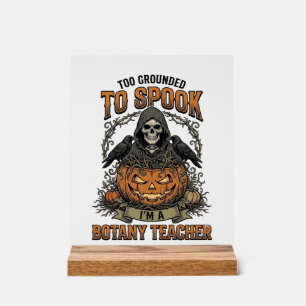 Halloween Botany Teacher Vintage Engraving Pumpkin Acrylic Sign