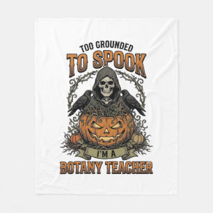 Halloween Botany Teacher Vintage Engraving Pumpkin Fleece Blanket
