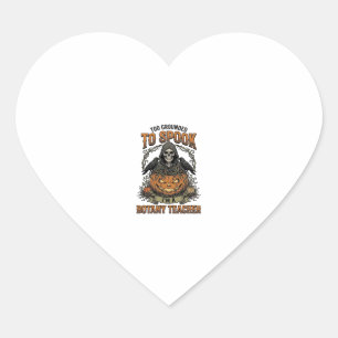 Halloween Botany Teacher Vintage Engraving Pumpkin Heart Sticker