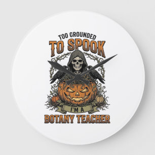 Halloween Botany Teacher Vintage Engraving Pumpkin Large Clock