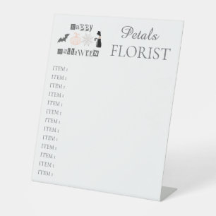 Halloween Boutique Florist Business Branding Pedestal Sign