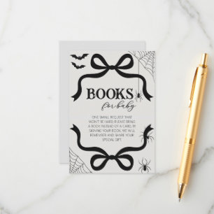 Halloween Bow Baby Shower Books for Baby Enclosure Card