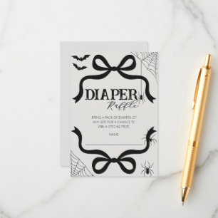 Halloween Bow Baby Shower Diaper Raffle Enclosure Card