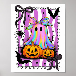 Halloween Bow Shirt Cute Skull Pumpkin Sweets Fun Poster
