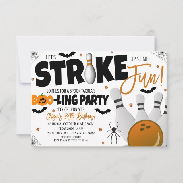Halloween Bowling Party Invitation (Front)