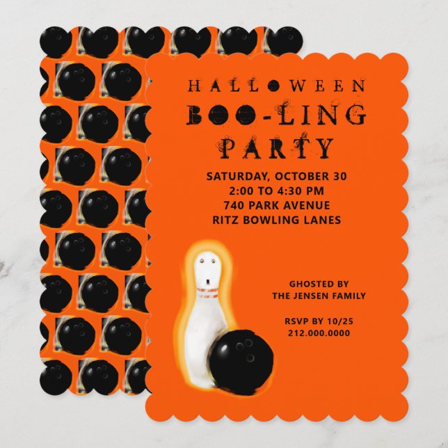 Halloween Bowling Party Invitations (Front/Back)